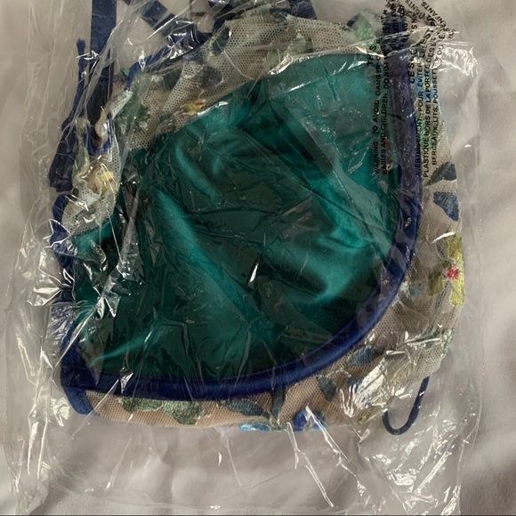 For Love And Lemons Wrap Ikat Embroidered Bralette Jade XL NEW - Picture 6 of 7